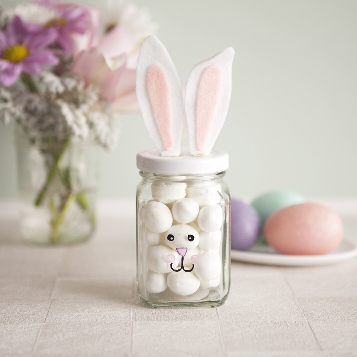 pastel easter bunny jars diy easter crafts for kids holiday gift ideas-f69397